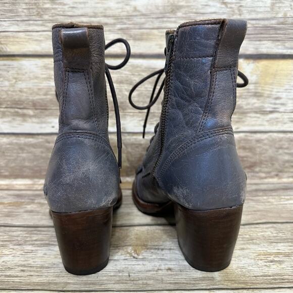 BED | STU - FINIS - SMOKE GRAY LUX - Women's Kiltie Boots Bootie Heels -Size 6.5 - Picture 9 of 13